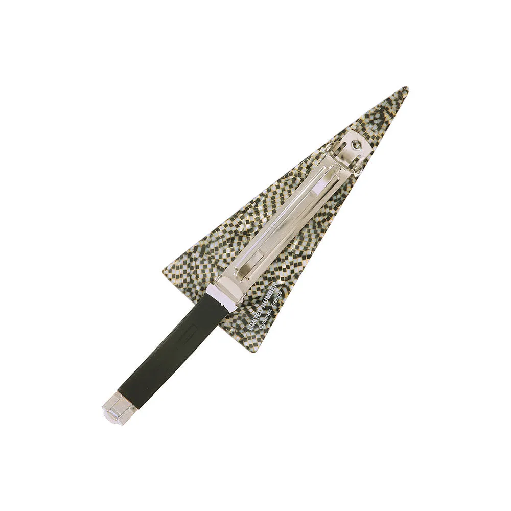 Large Geometric Pattern Triangle Barrette