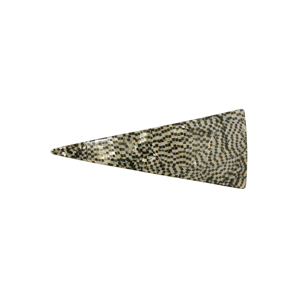 Large Geometric Pattern Triangle Barrette