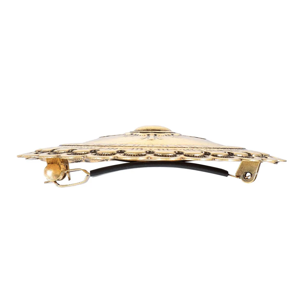 Large Ruffle Concho Hair Barrette