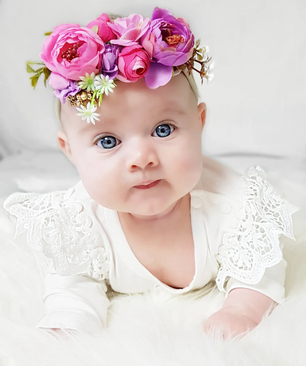 Luxe Floral Headband - Pink Passion