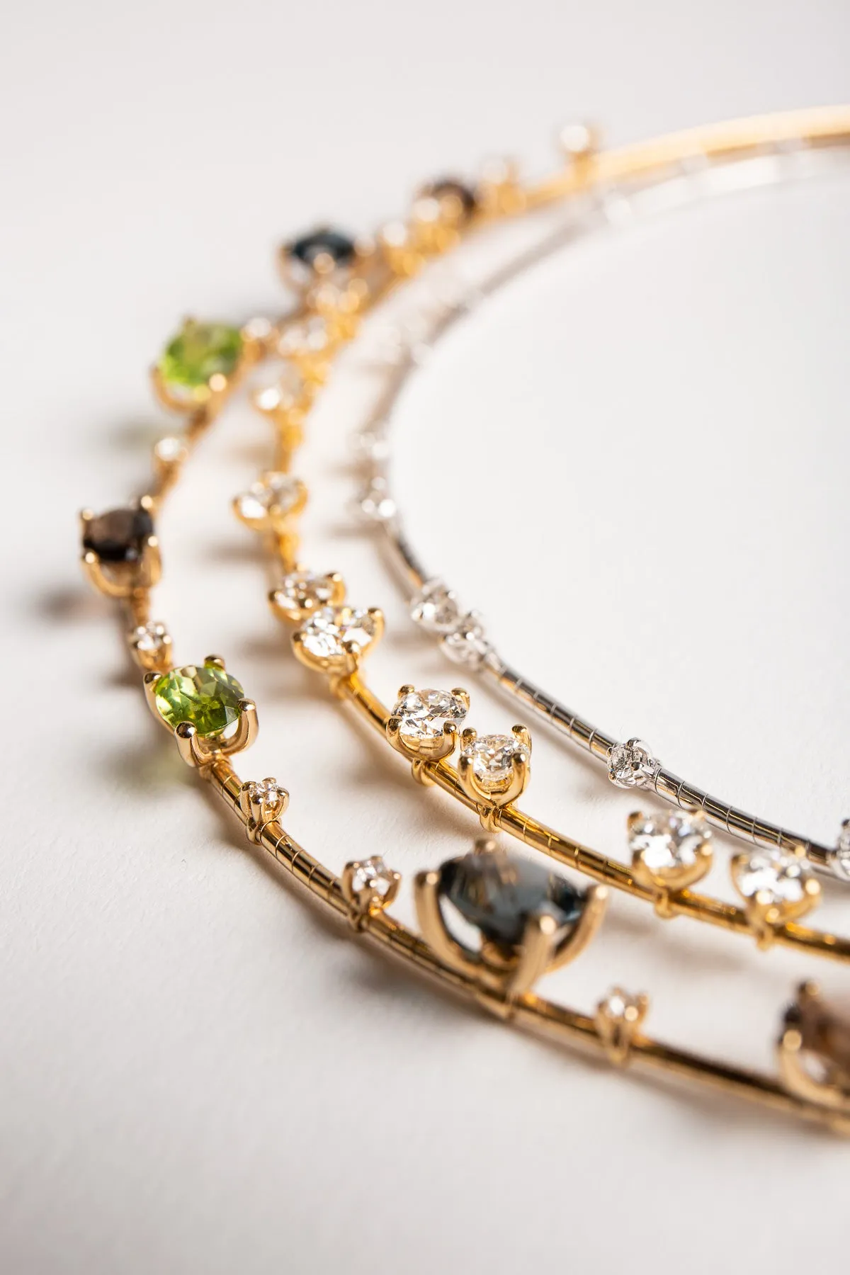 MATTIA CIELO | YELLOW GOLD PERIDOT DIAMOND NECKLACE