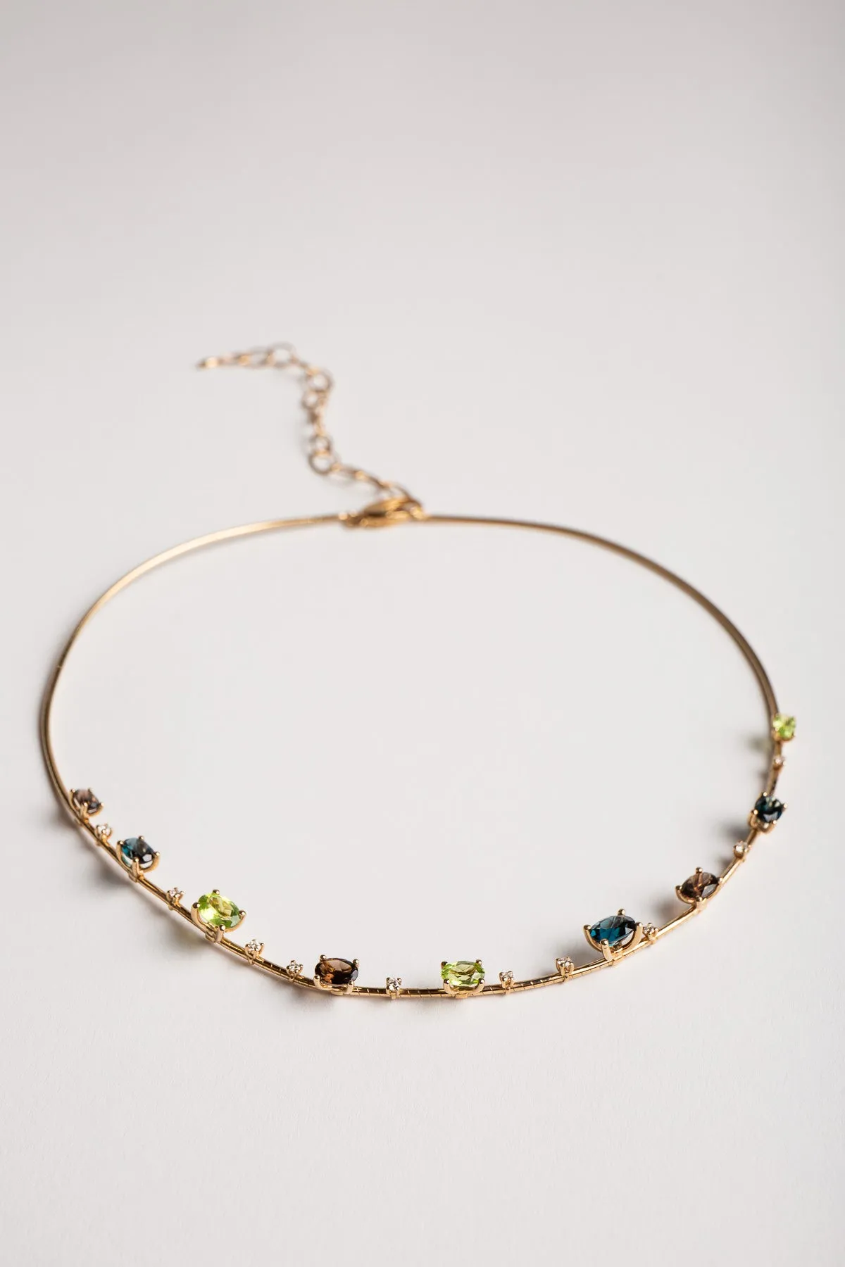 MATTIA CIELO | YELLOW GOLD PERIDOT DIAMOND NECKLACE