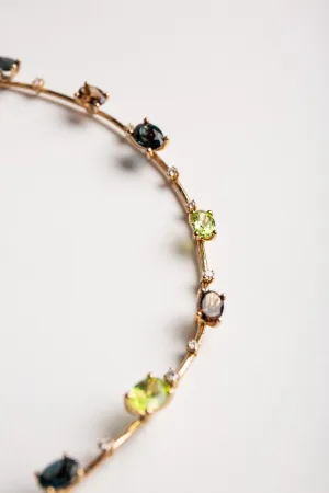 MATTIA CIELO | YELLOW GOLD PERIDOT DIAMOND NECKLACE