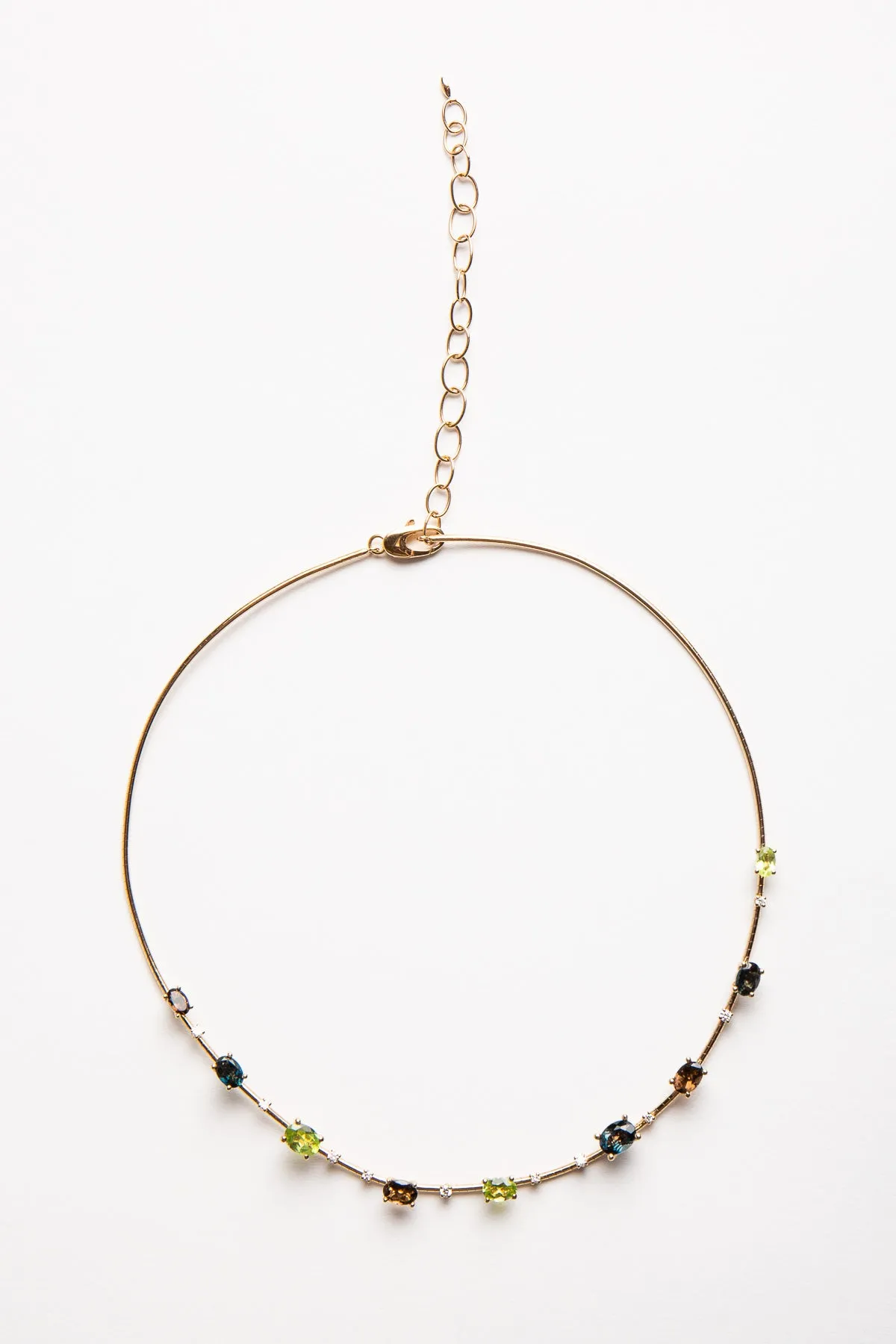 MATTIA CIELO | YELLOW GOLD PERIDOT DIAMOND NECKLACE
