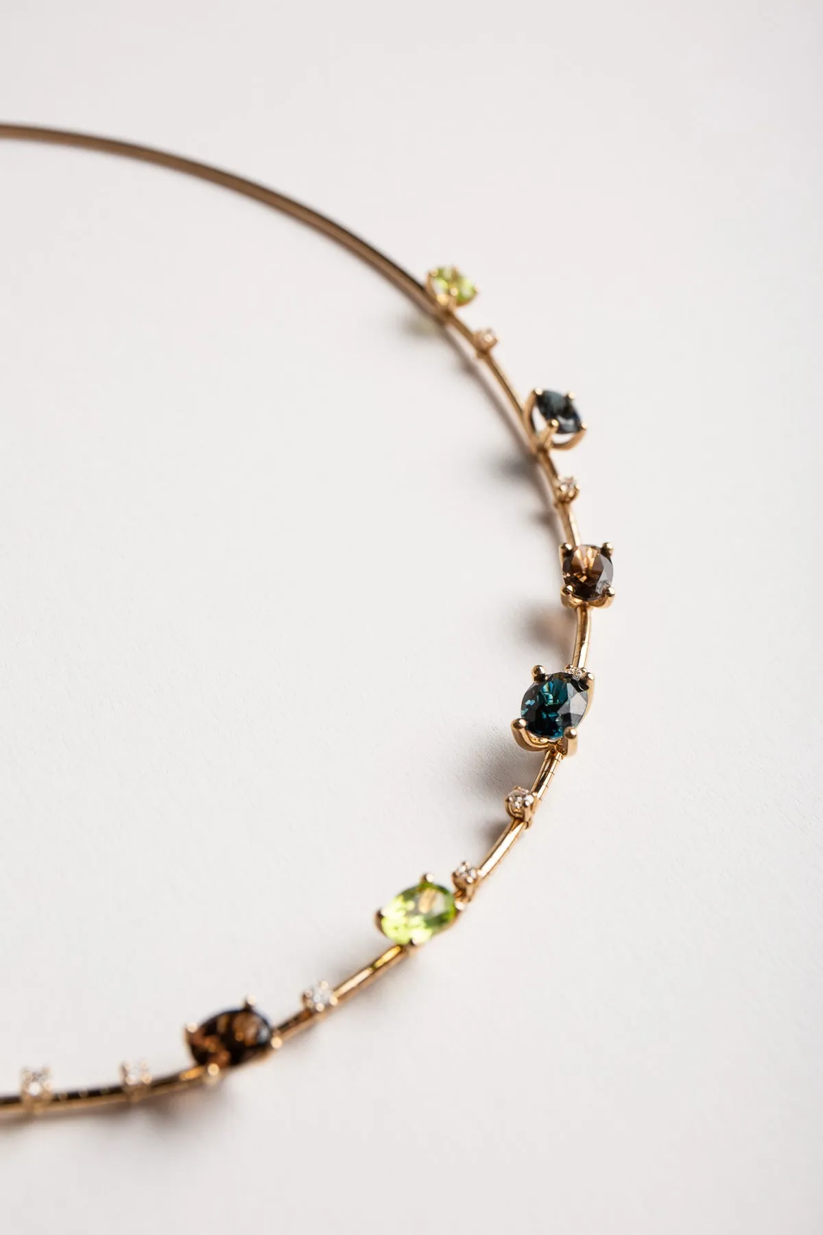 MATTIA CIELO | YELLOW GOLD PERIDOT DIAMOND NECKLACE