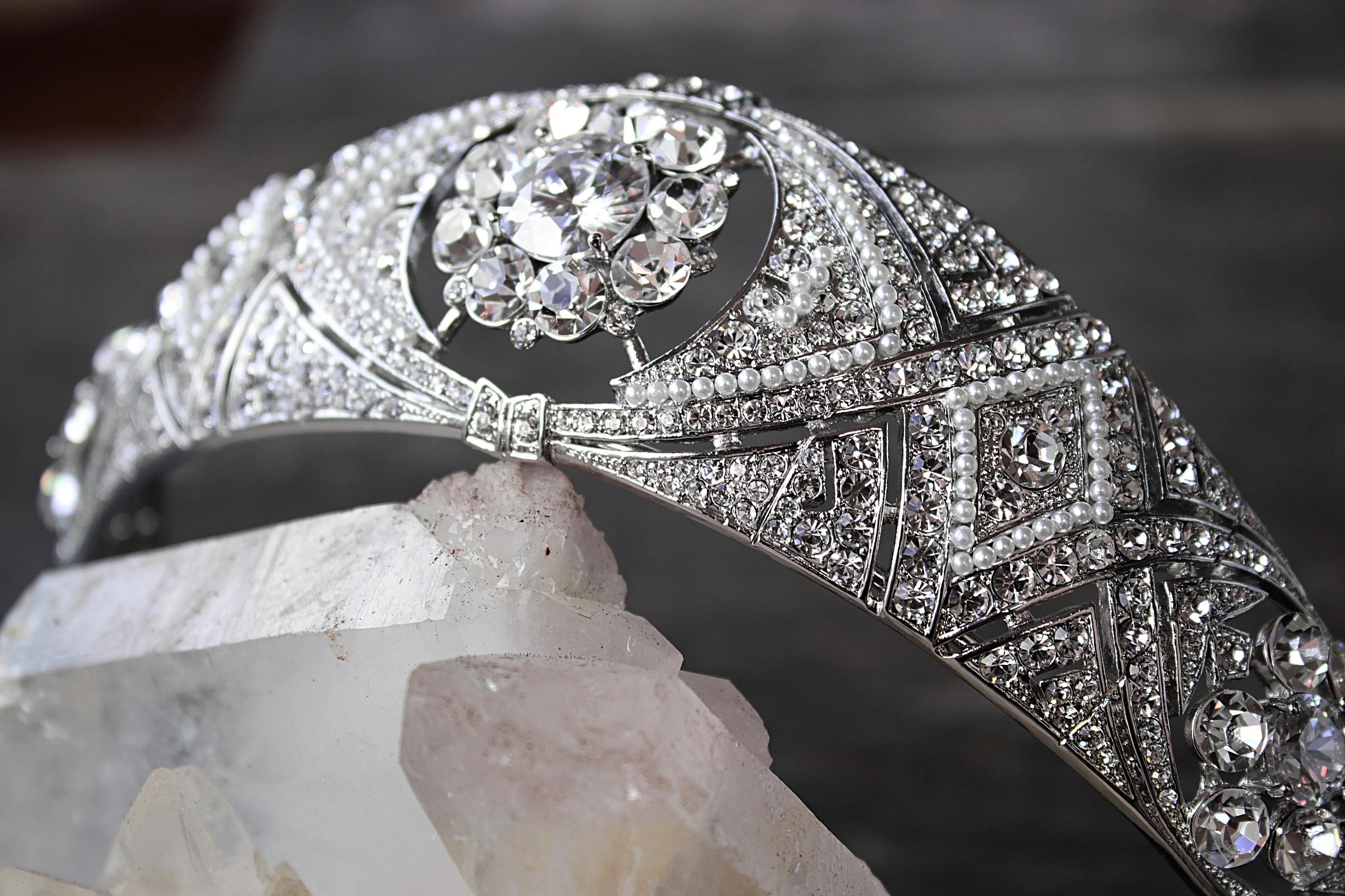 MEGHAN Pearled Bridal Tiara