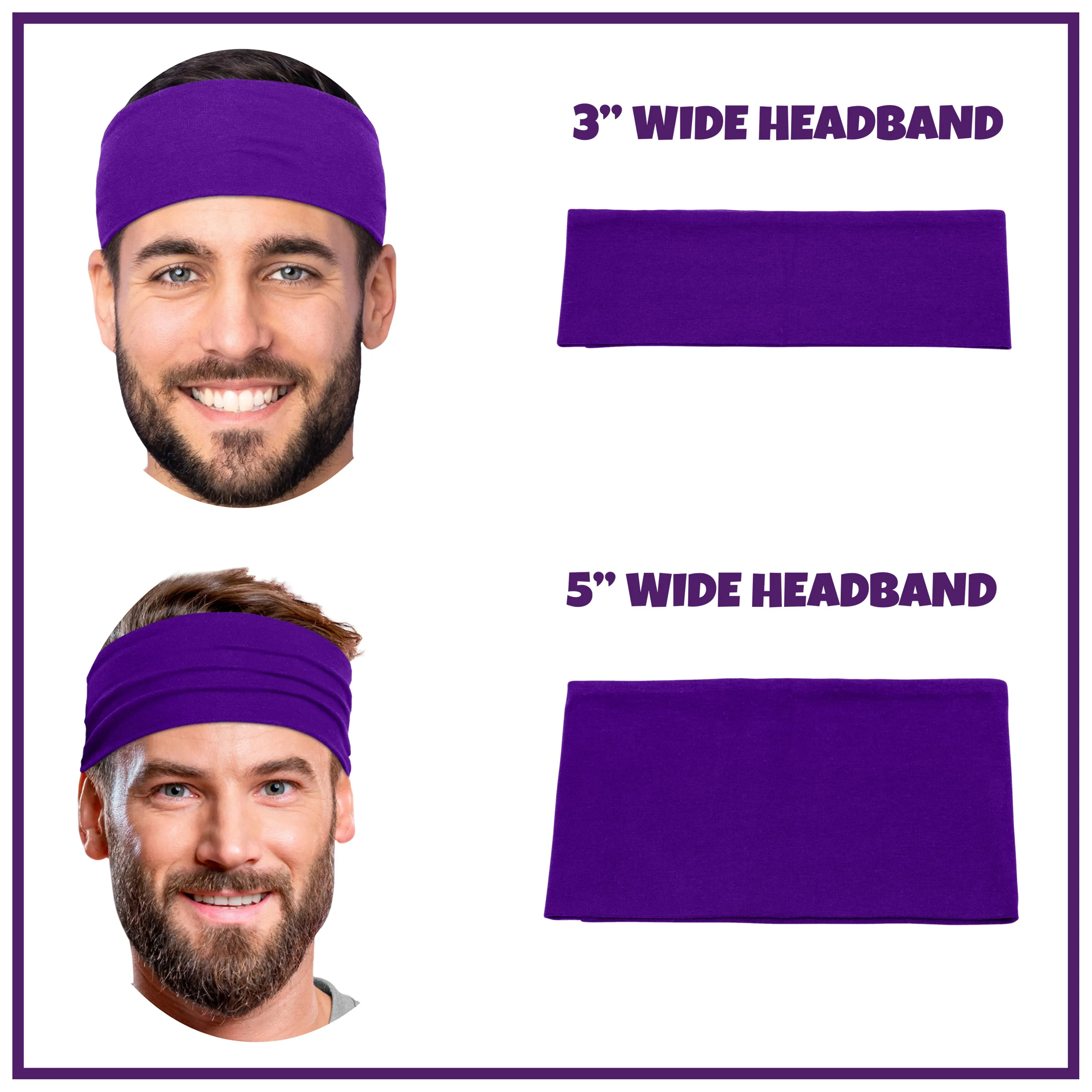 Men's Headbands Cotton Jersey 3" Wide Sports Fitness Yoga Made in the USA Jade