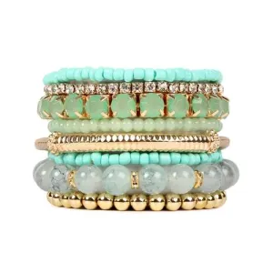 Mint Beaded Stretch Bracelet