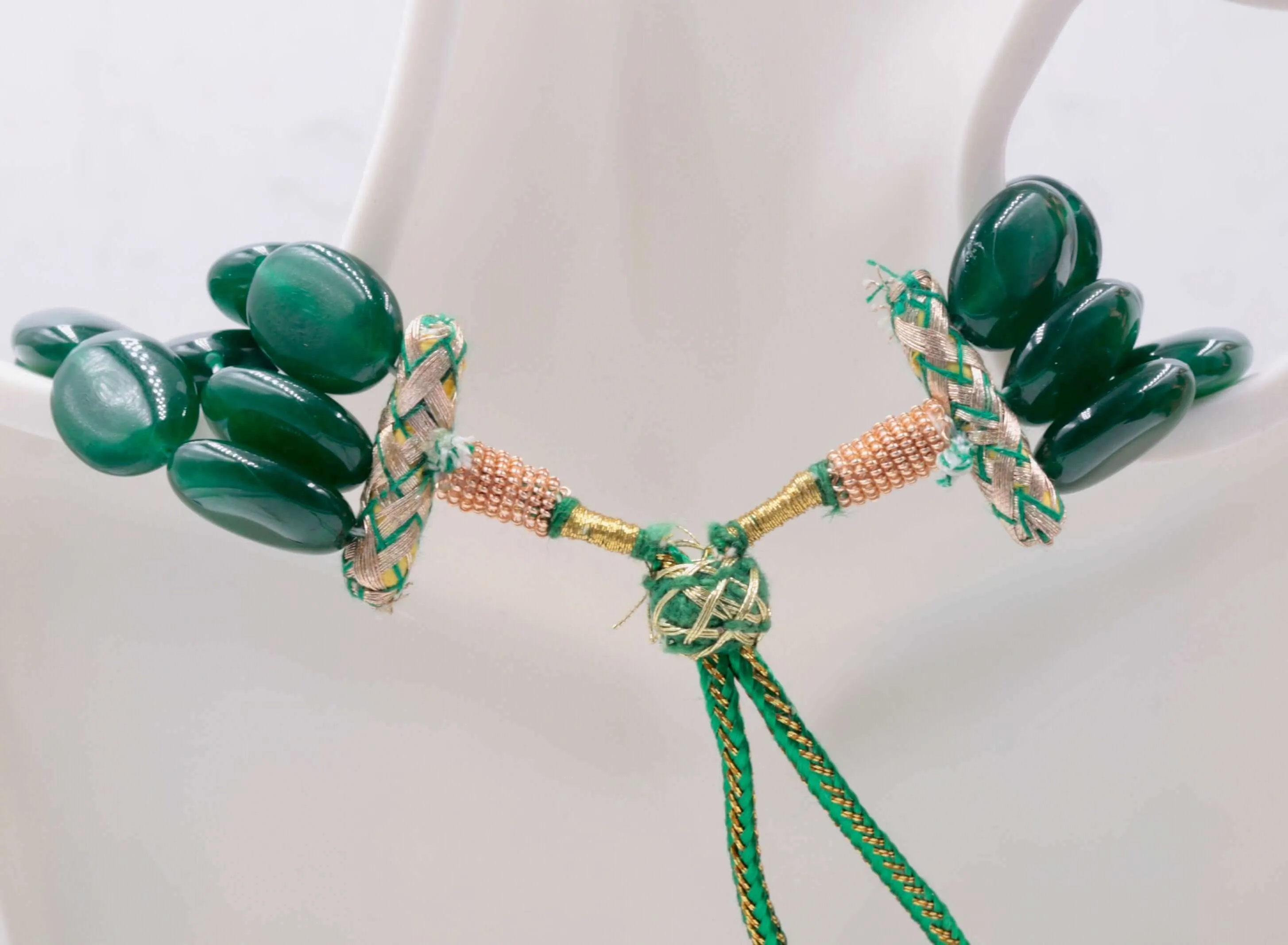 Natural Green Quartz Necklace Green Quartz gemstone Quartz Necklace Quartz stone Green Quartz Green Sarafa Quartz Indian Necklace SKU: 114339,114340