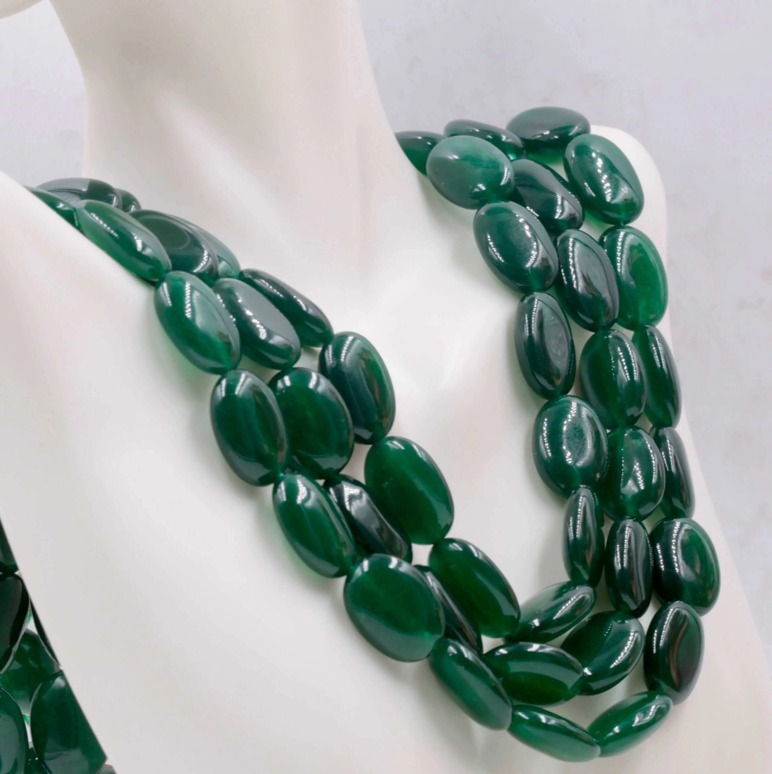 Natural Green Quartz Necklace Green Quartz gemstone Quartz Necklace Quartz stone Green Quartz Green Sarafa Quartz Indian Necklace SKU: 114339,114340