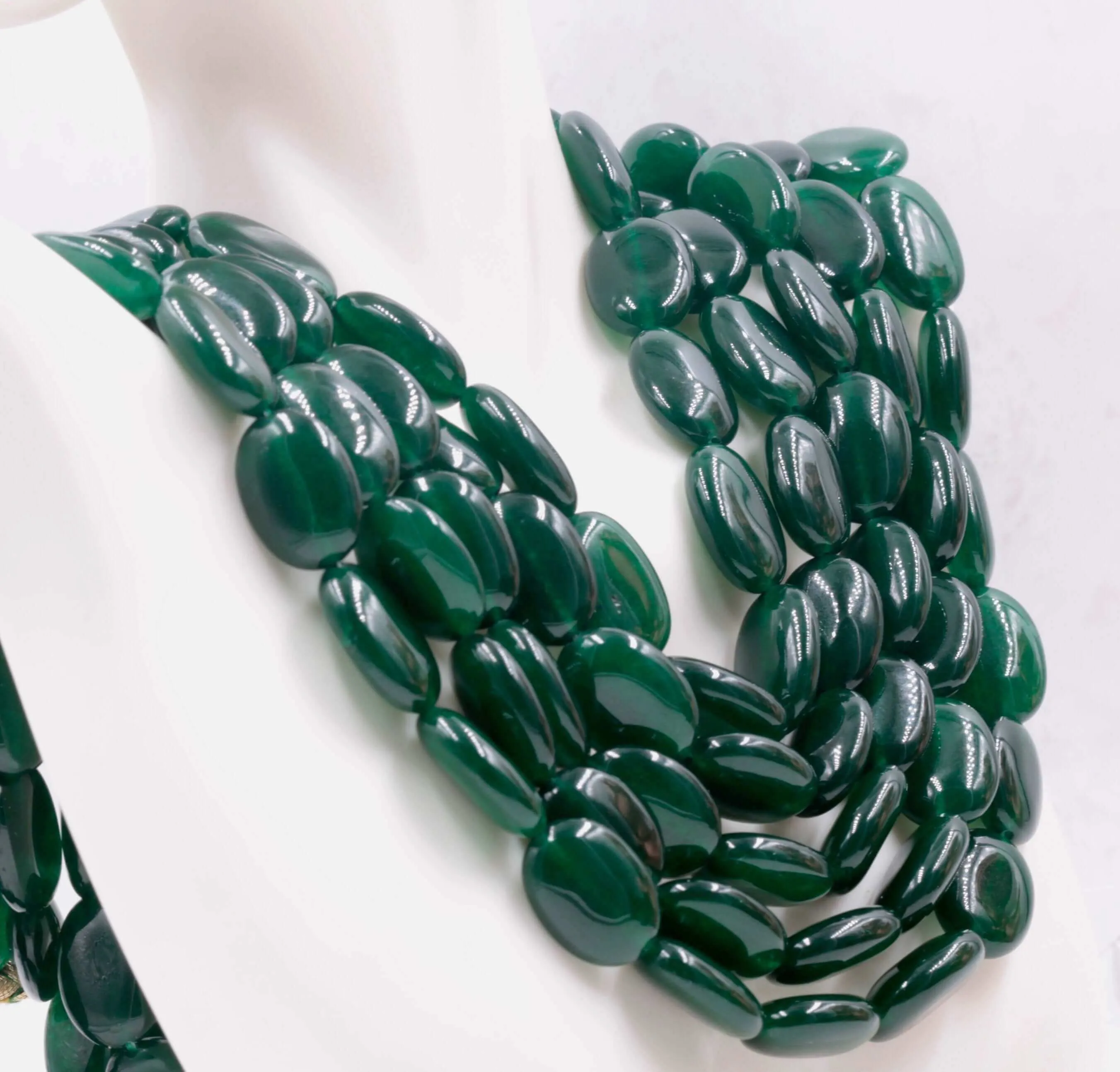 Natural Green Quartz Necklace Green Quartz gemstone Quartz Necklace Quartz stone Green Quartz Green Sarafa Quartz Indian Necklace SKU: 114339,114340