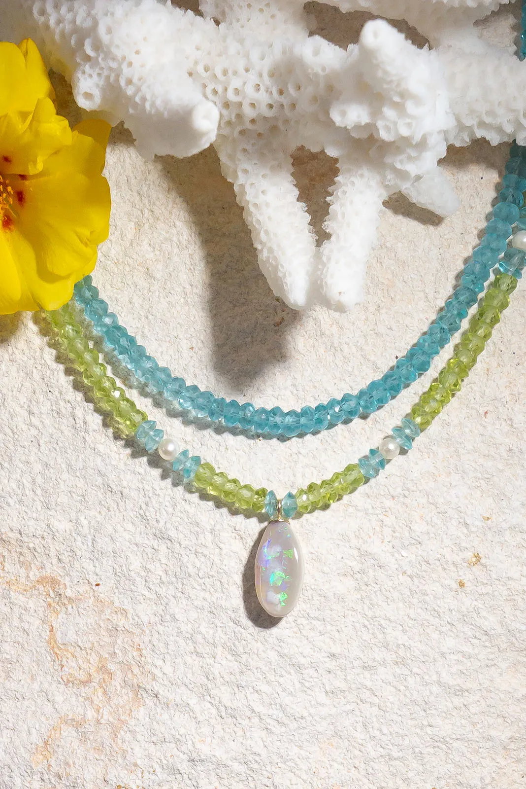 Necklace Gemstone Opal Seafoam