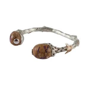 Opal, Butterfly, and Orange Diamond Cuff