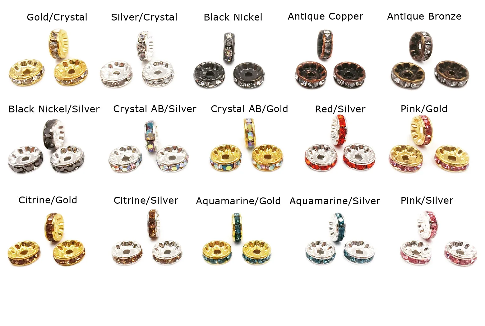 OPYD1010  10mm Smooth Crystal Rondelle Spacer CHOOSE COLOR BELOW