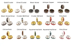 OPYD1010  10mm Smooth Crystal Rondelle Spacer CHOOSE COLOR BELOW