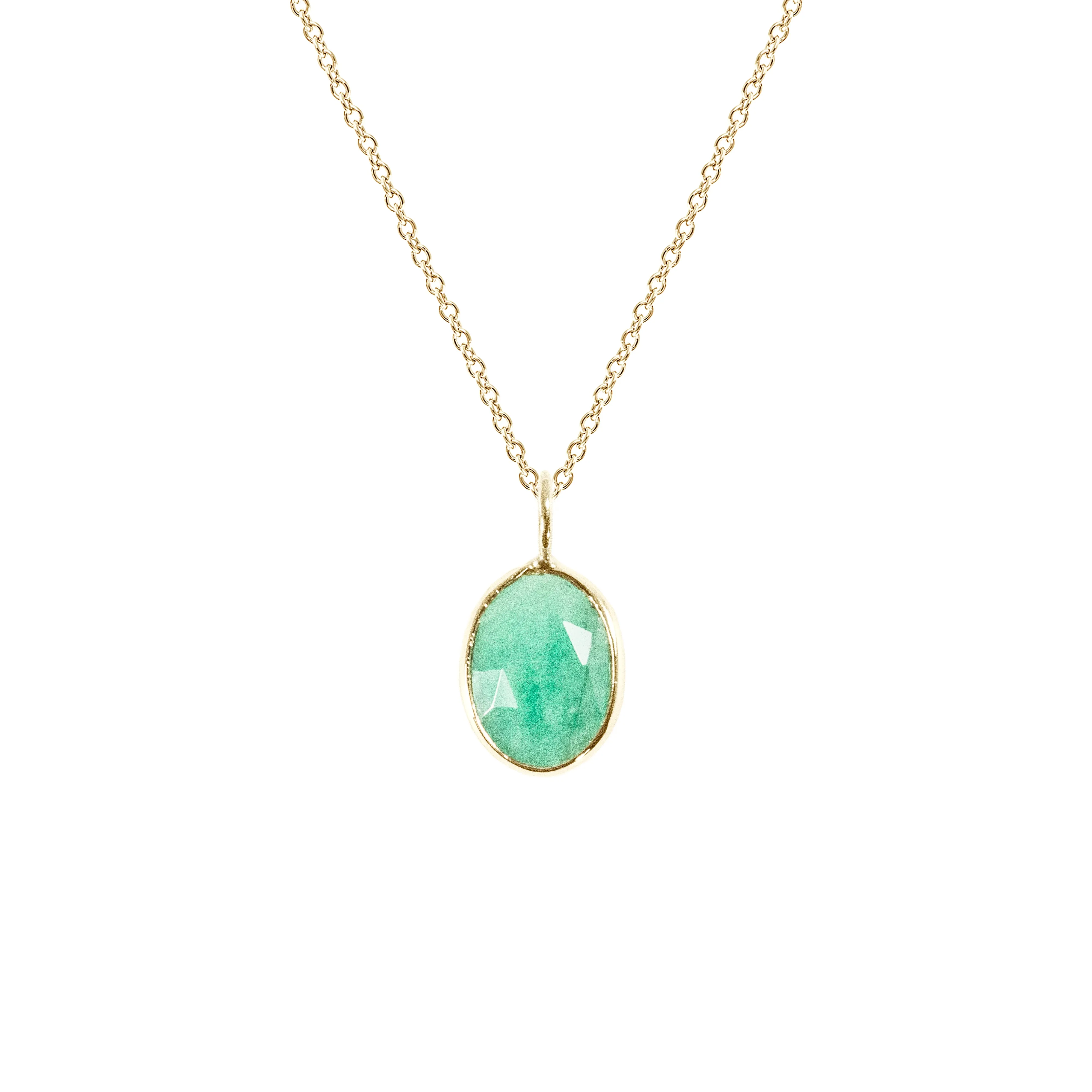 Organic Set Gemstone Charm Necklace