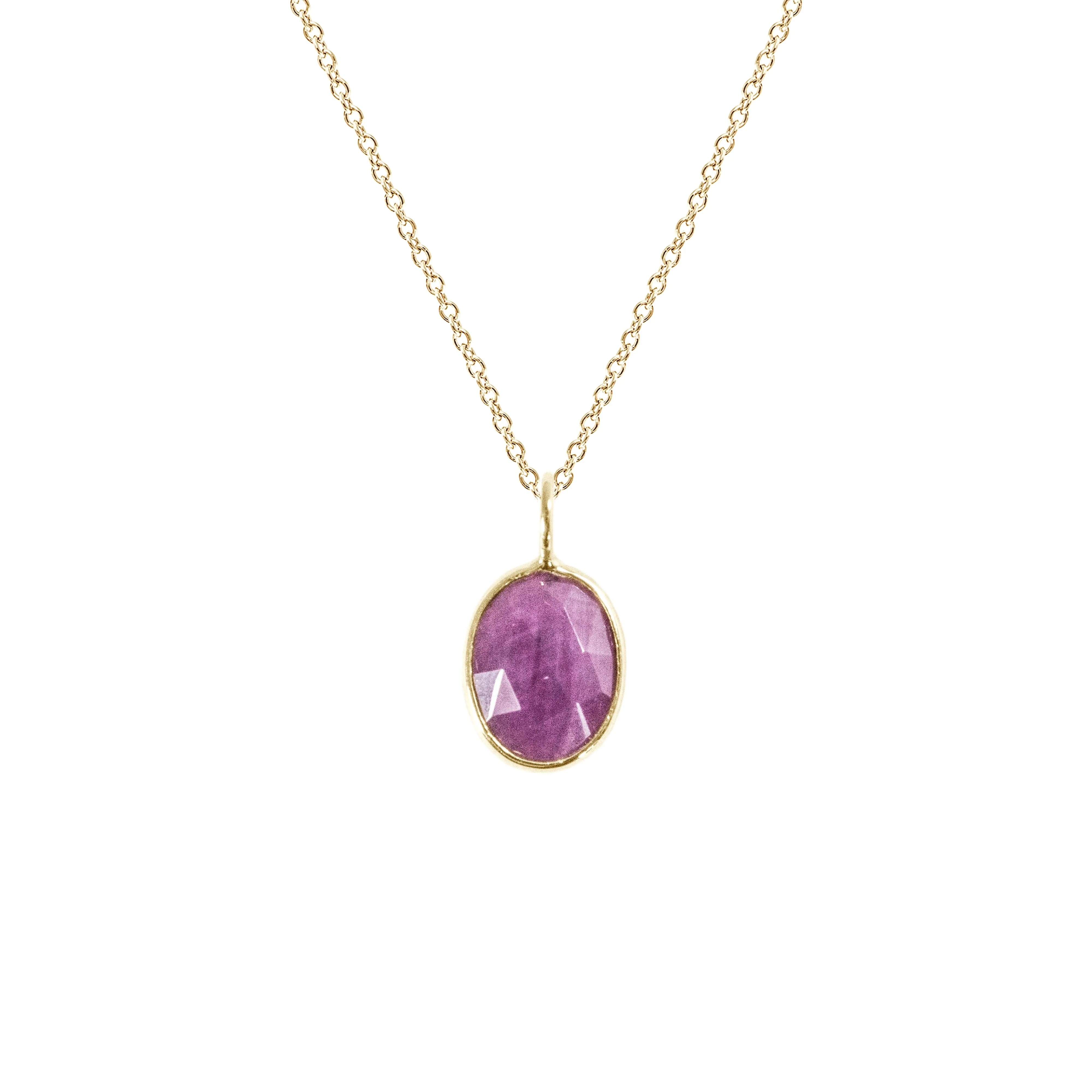 Organic Set Gemstone Charm Necklace