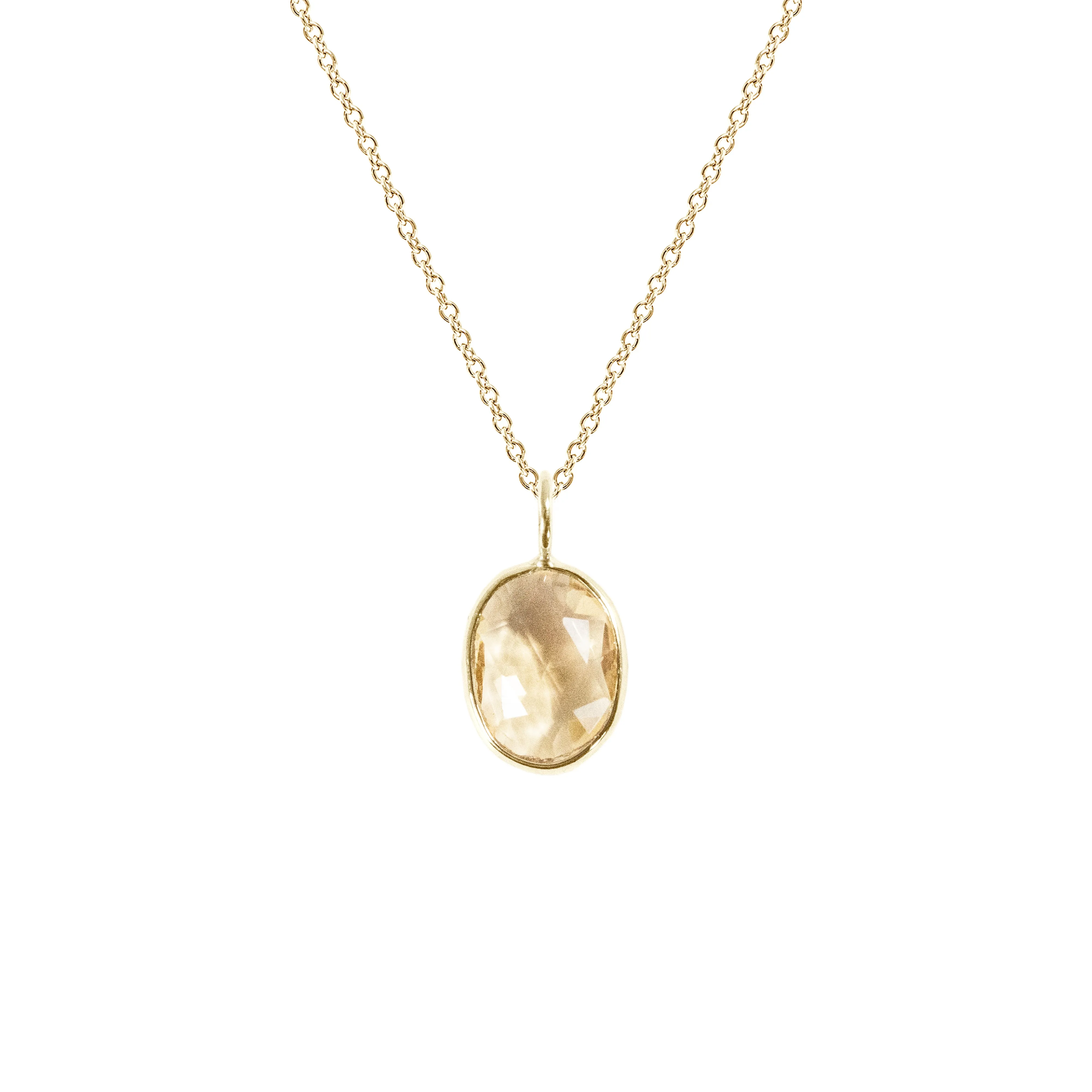 Organic Set Gemstone Charm Necklace