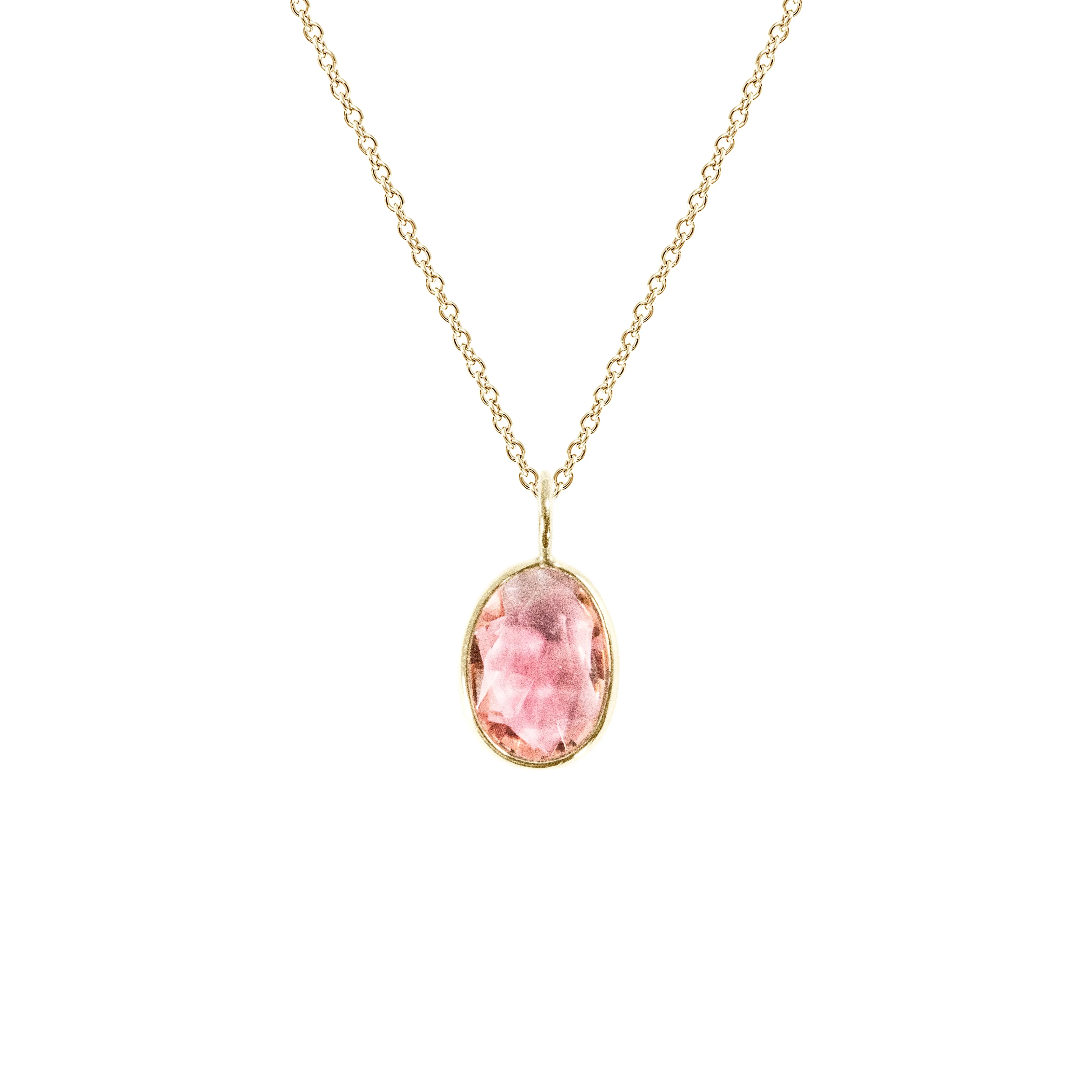 Organic Set Gemstone Charm Necklace