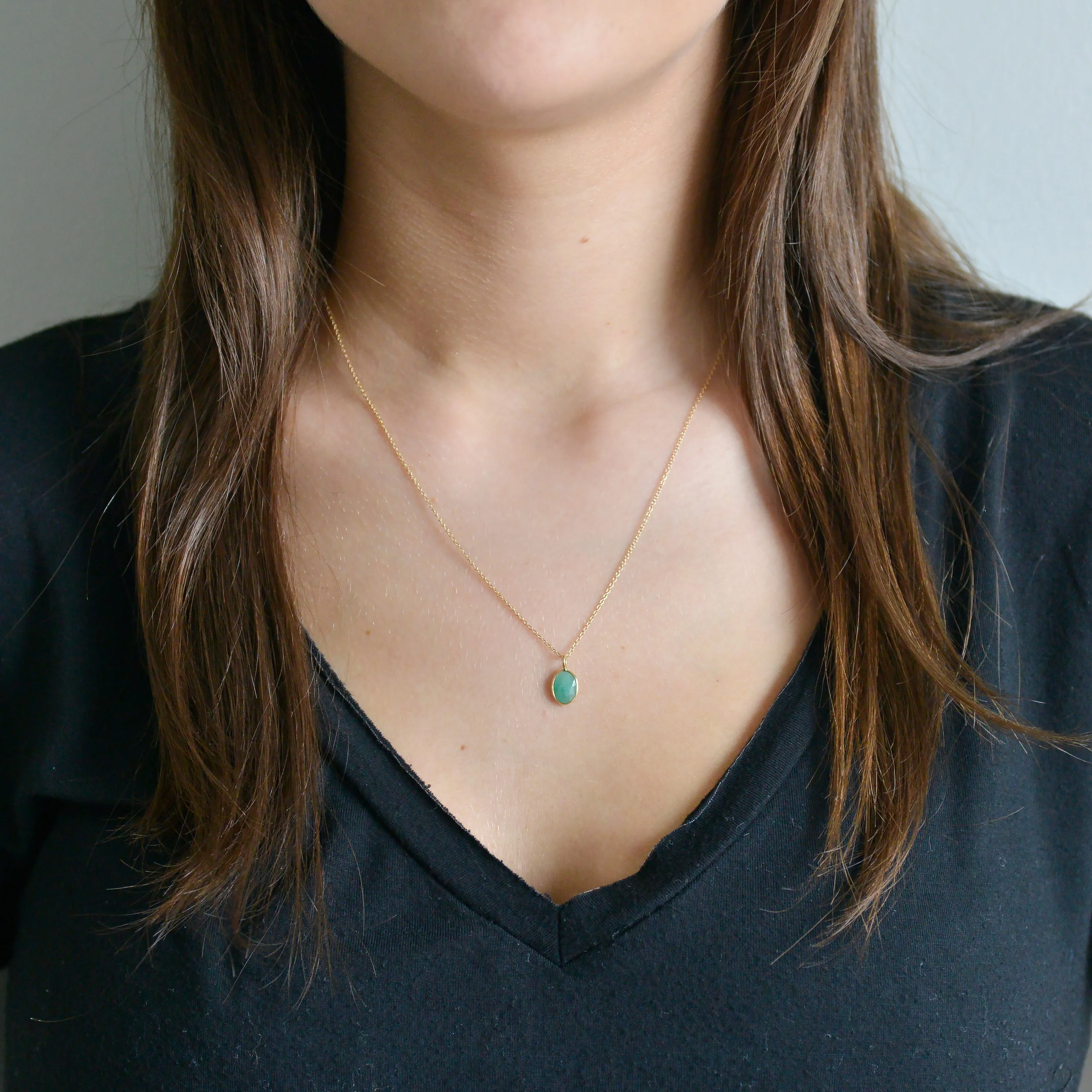 Organic Set Gemstone Charm Necklace