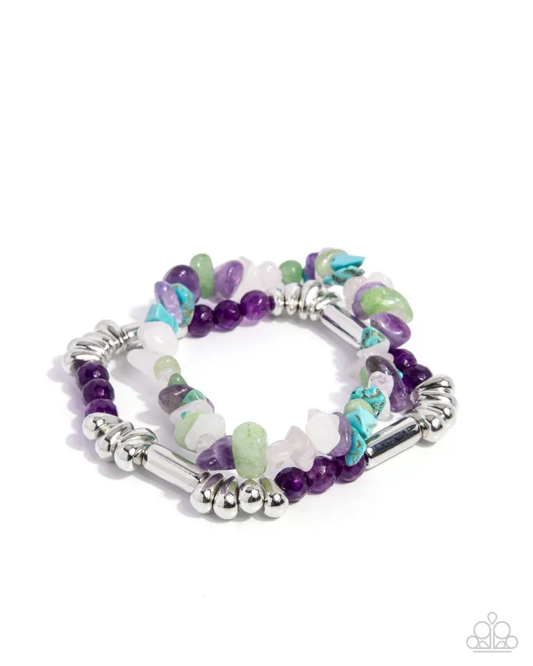 Paparazzi Bracelet ~ Stony Sequence - Purple