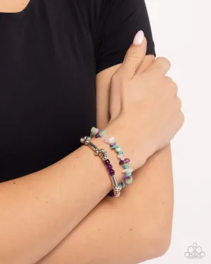 Paparazzi Bracelet ~ Stony Sequence - Purple