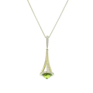 Pastel Diamond Chandelier Peridot Necklace
