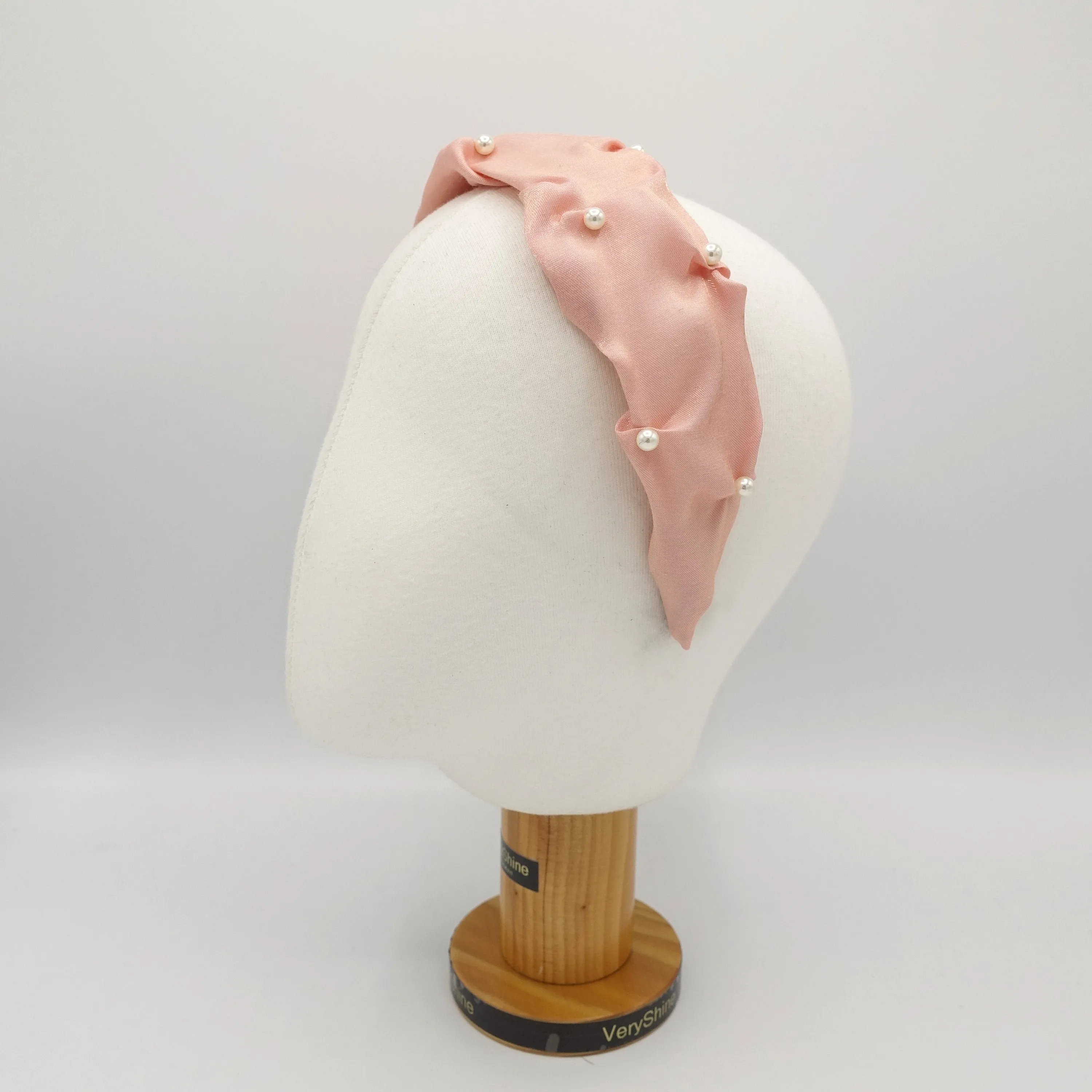pearl pinch pleated headband Spring Summer fashion hairband for women