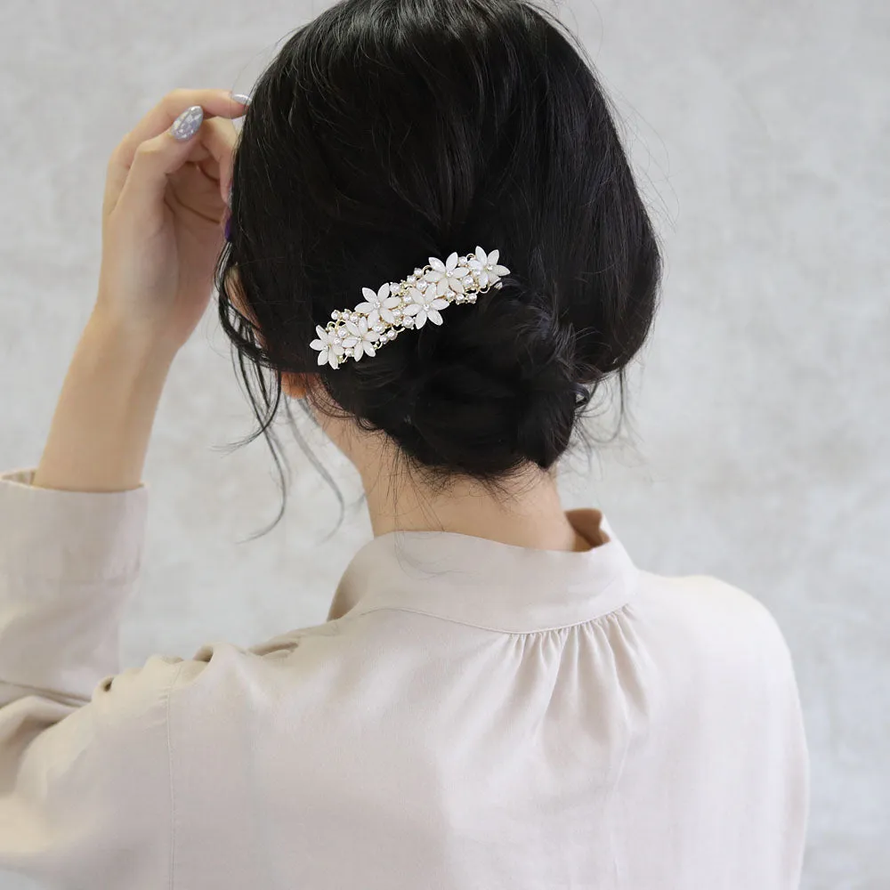 Pearly Wedding Hair Barrette