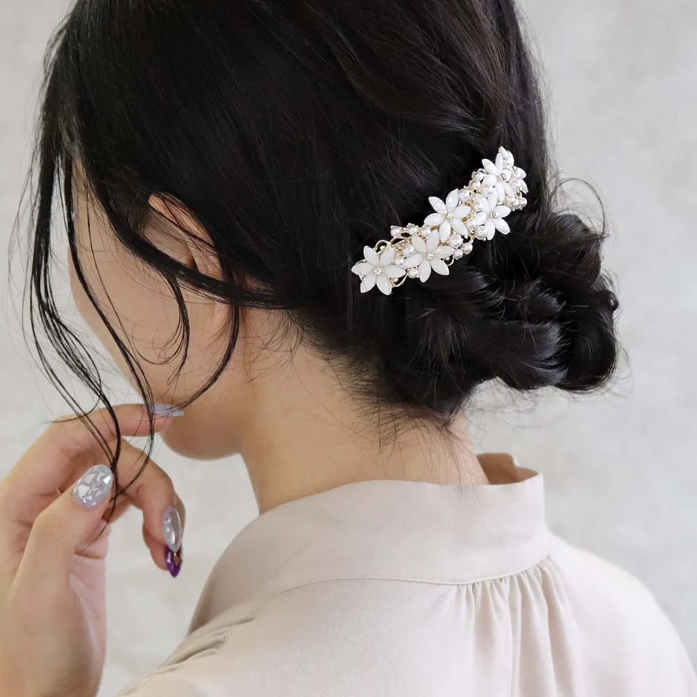 Pearly Wedding Hair Barrette