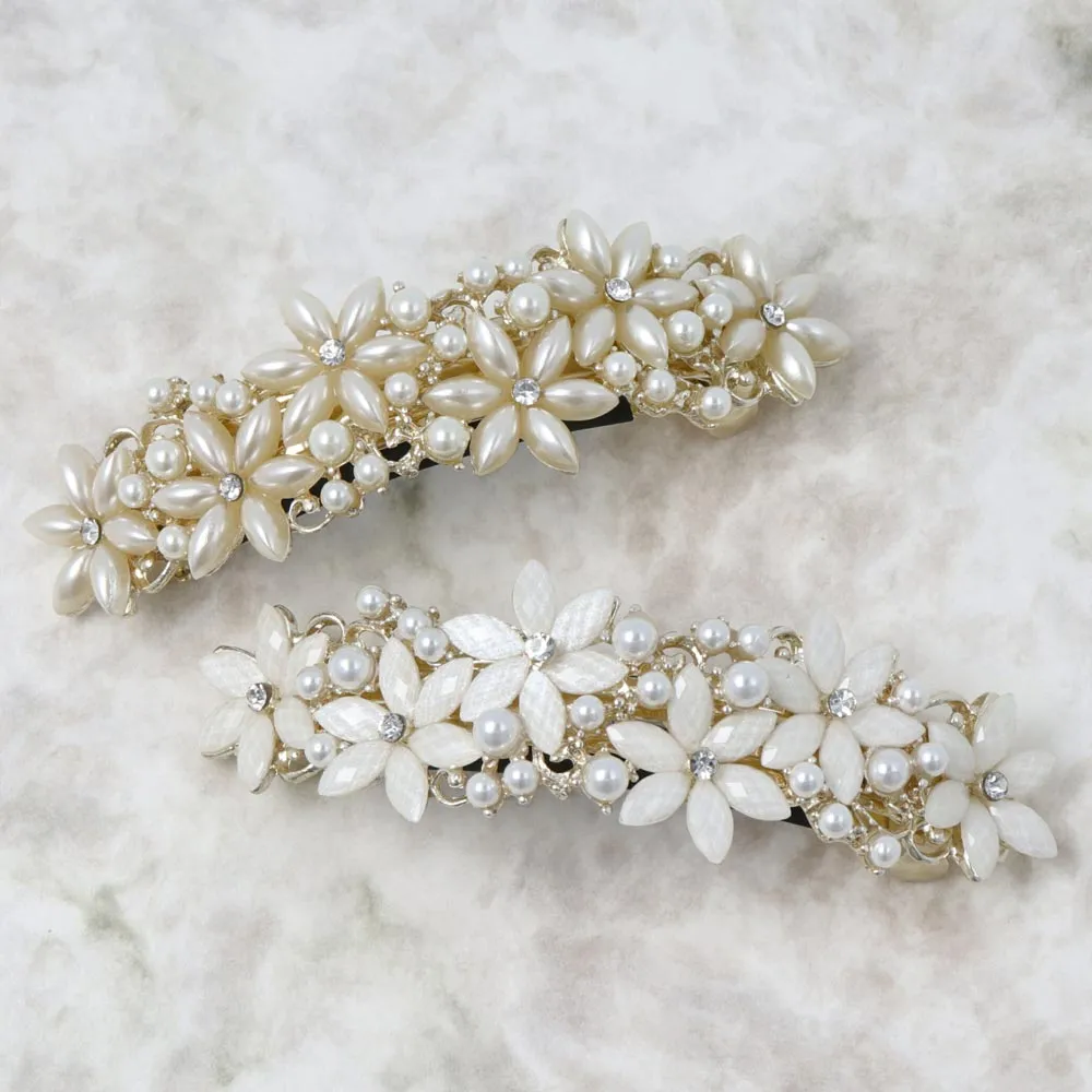 Pearly Wedding Hair Barrette