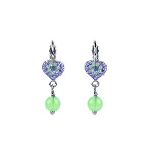 Petite Heart Dangle Leverback Earrings in "Matcha" *Preorder*