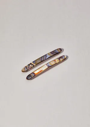 Petite Nicole Barrette Pair, Abalone