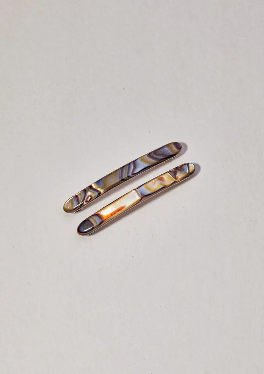 Petite Nicole Barrette Pair, Abalone