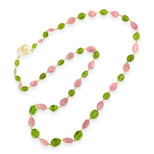 Pink Sapphire & Peridot Necklace