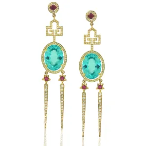 Point Star Statement Drop Earrings