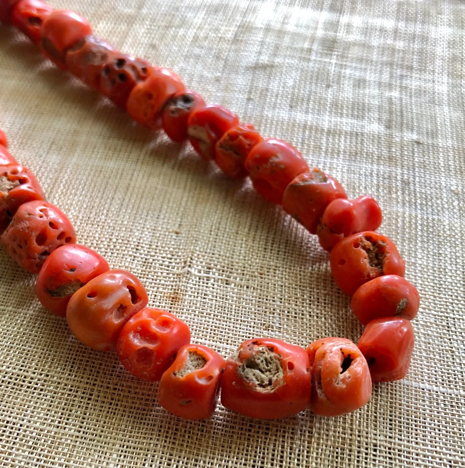 Porous Antique Coral Strand, Nigeria