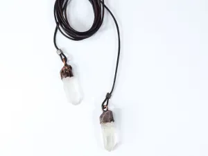 Quartz Lariat | Leather Lariat Necklace