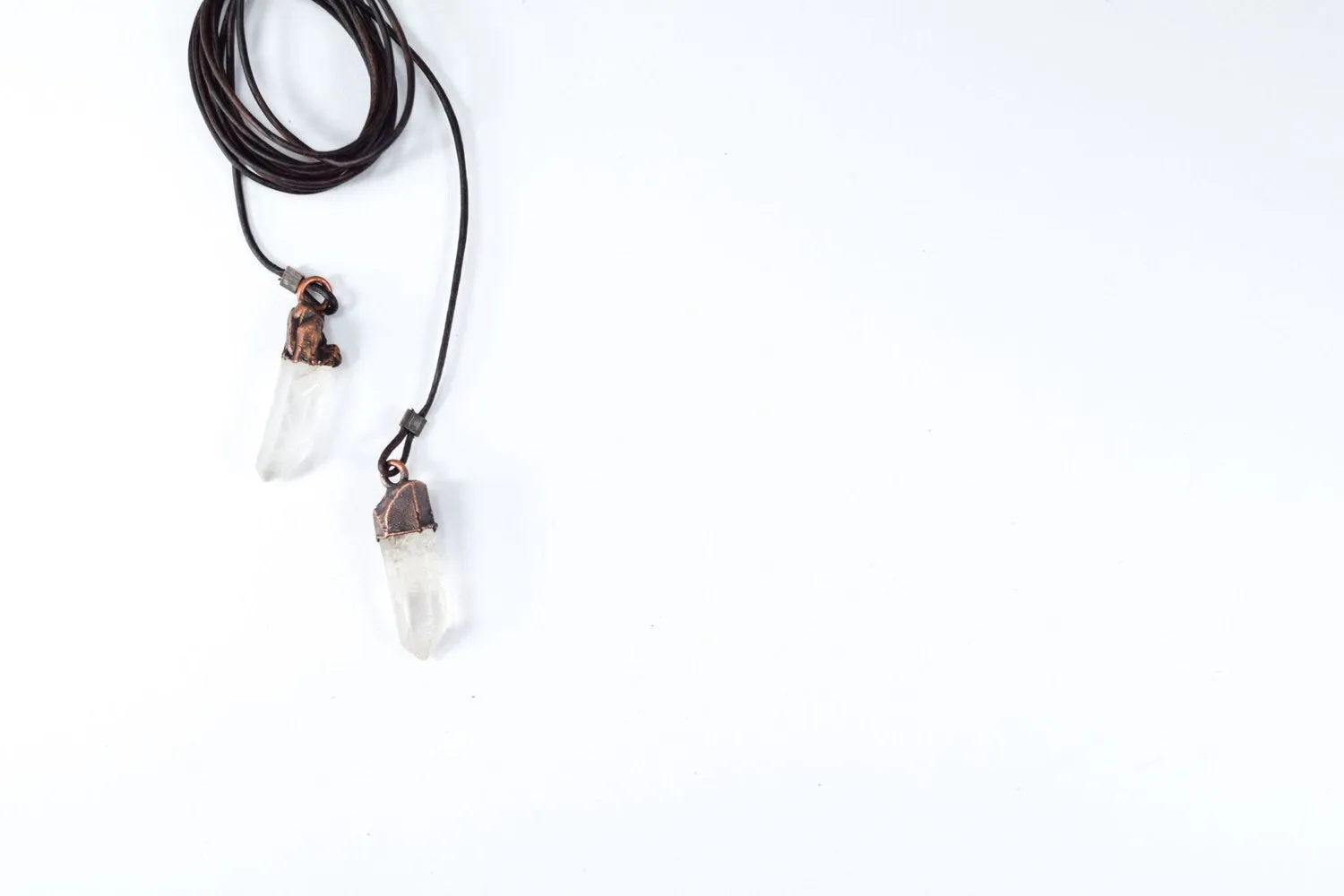 Quartz Lariat | Leather Lariat Necklace