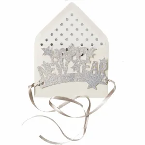 "Happy New Year" Starry Metallic Silver Wearable Paper Crown