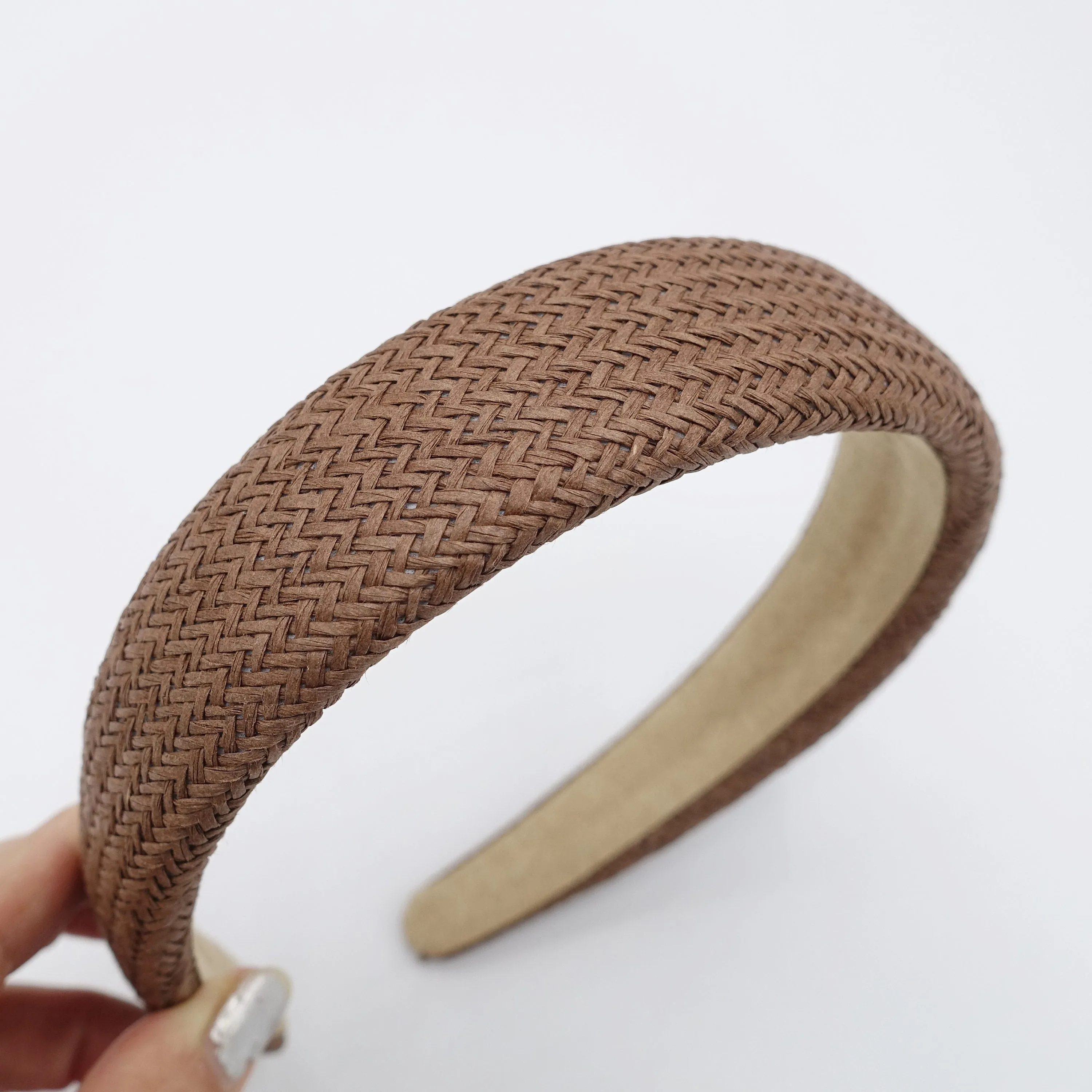 rattan fabric padded headband simply casual hairband for women