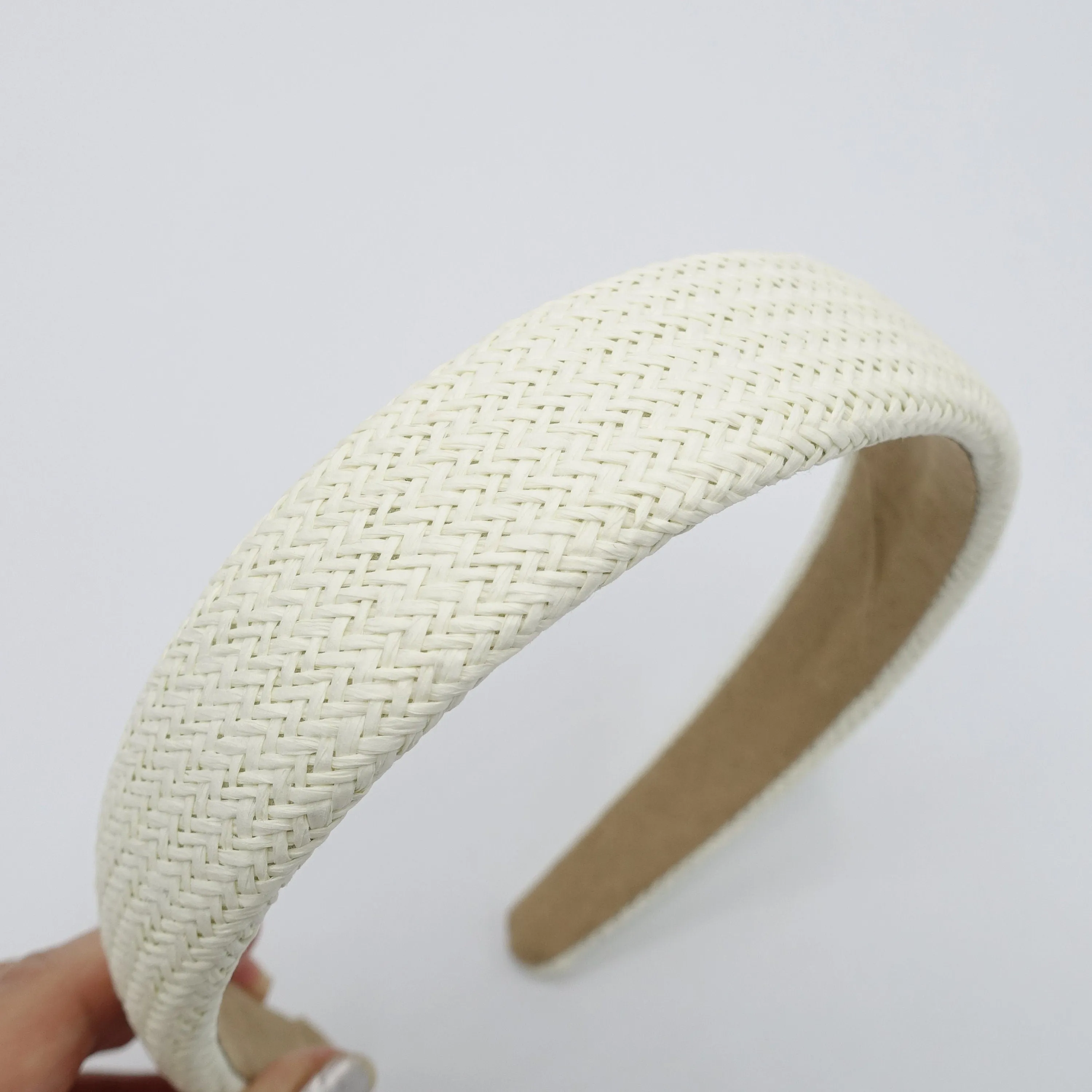 rattan fabric padded headband simply casual hairband for women
