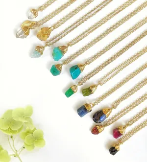 Raw Crystal & Gemstone Necklaces