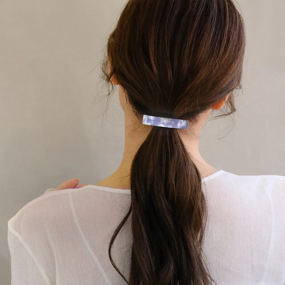 Rectangle Acetate Marble Hair Barrette