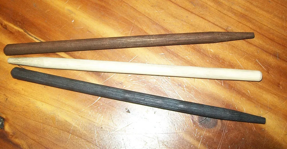 Retro Leather Hair Slide with Wooden Stick