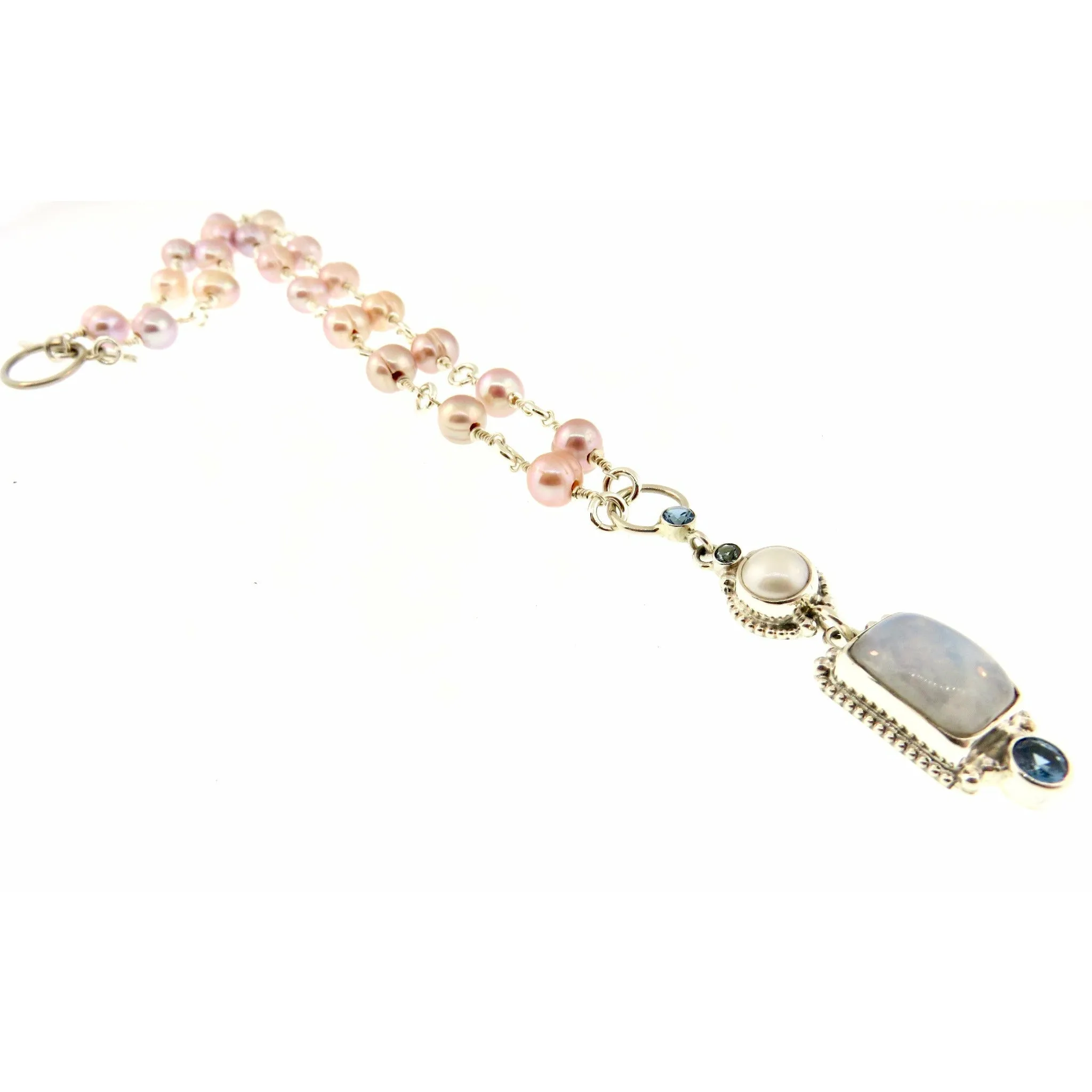 REVE Moonstone and Pearl Cabachon Pendant