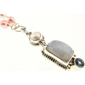 REVE Moonstone and Pearl Cabachon Pendant