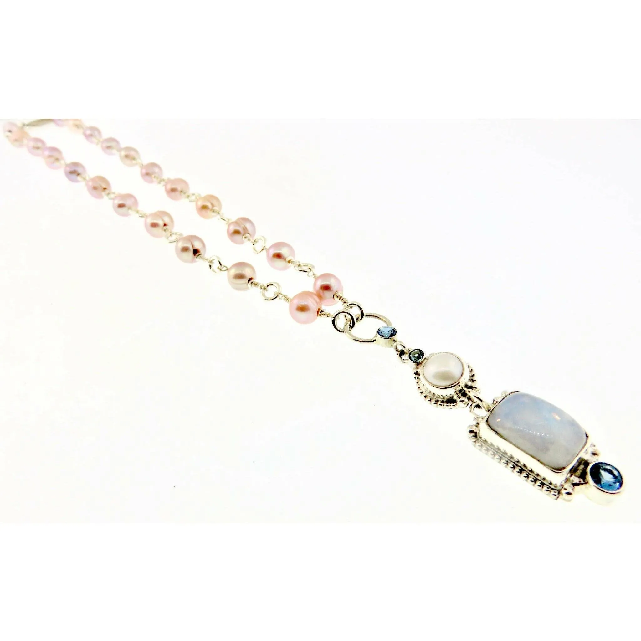 REVE Moonstone and Pearl Cabachon Pendant