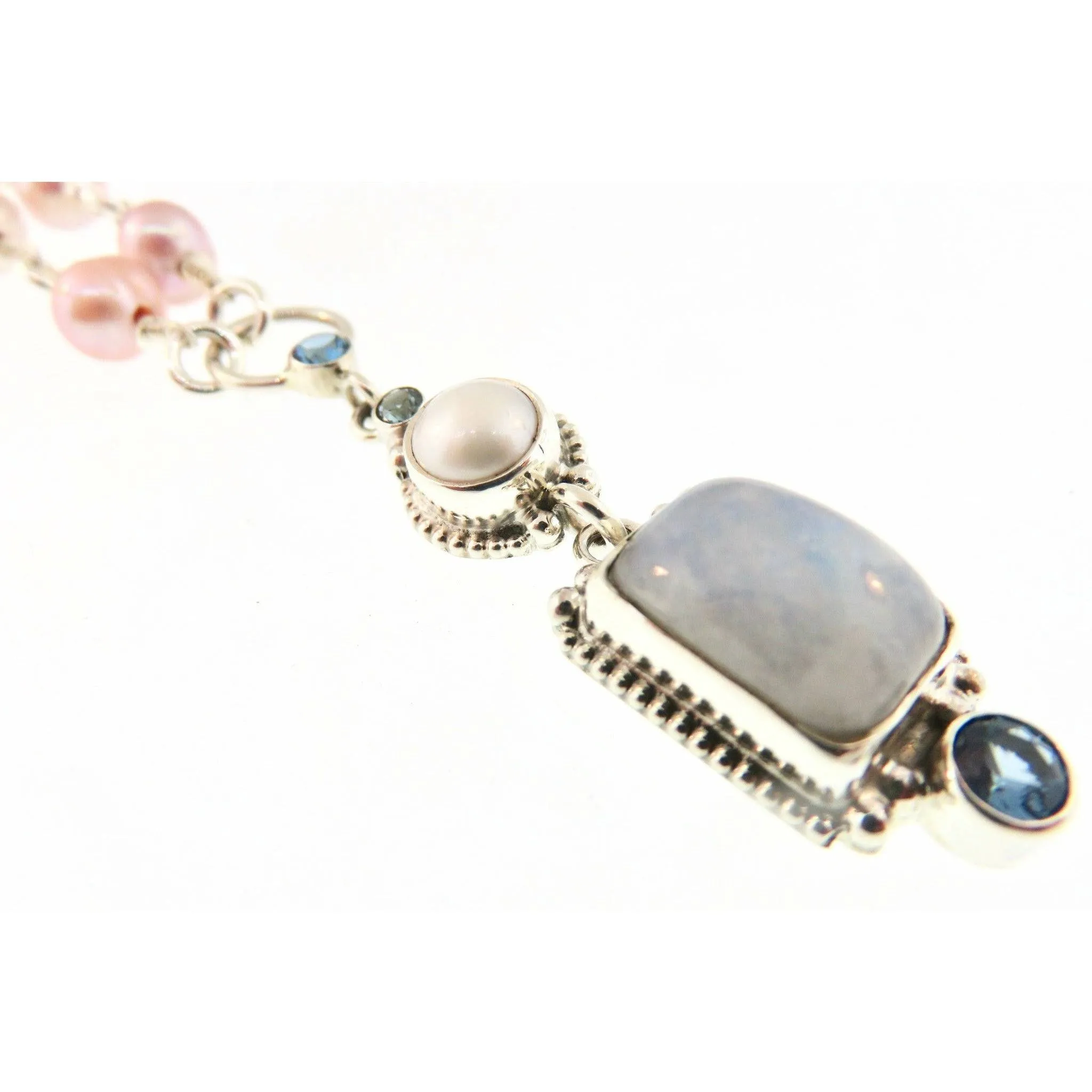 REVE Moonstone and Pearl Cabachon Pendant