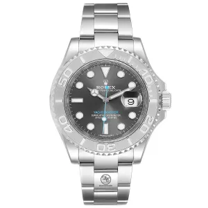 Rolex Yacht Master Dark Rhodium Dial Platinum Bezel Steel on Bracelet 116622 MINT